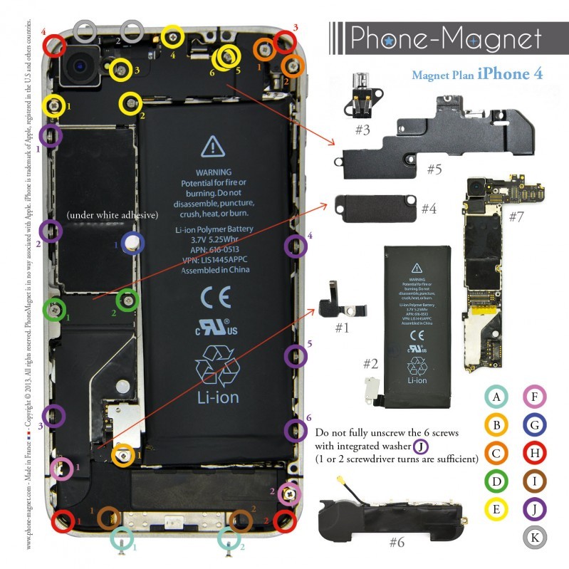 Phone-Magnet: Professional Magnetic Mat for iPhone 4G screws | eBay